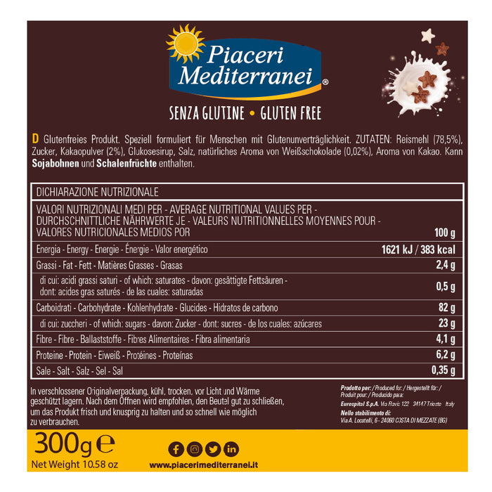 Golomix Cereali (weiße und dunkle Schokosterne) 300g - Piaceri Mediterranei