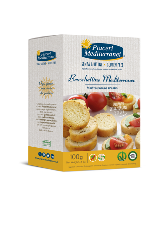 Bruschettini 100g - Piaceri
Goldbraun geröstete Bruschettine, verfeinert mit aromatischem Oregano, duftendem Rosmarin und gehackten Cucunci.