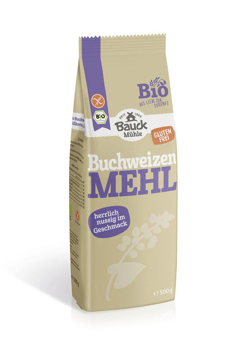 Buchweizenmehl 500g - Bauckhof Bio
Buchweizenmehl Vollkorn von Bauckhof. Zutaten aus biologischem Anbau Demeter.