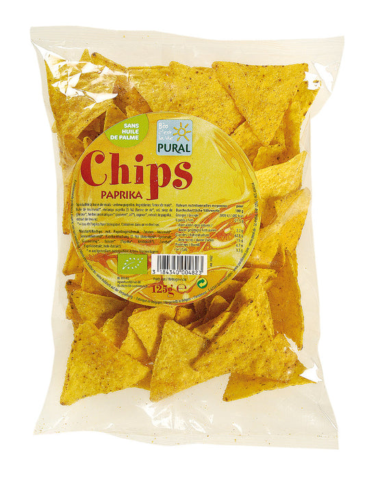 Chips'O mais Paprika ( Nachos) 125g- Pural Bio
Entdecken Sie die knusprigen und würzigen glutenfreien Bio Mais-Chips Paprika von Pural. Perfekt zum Dippen und Snacken, ob bei einem Filmabend oder auf einer Party.
