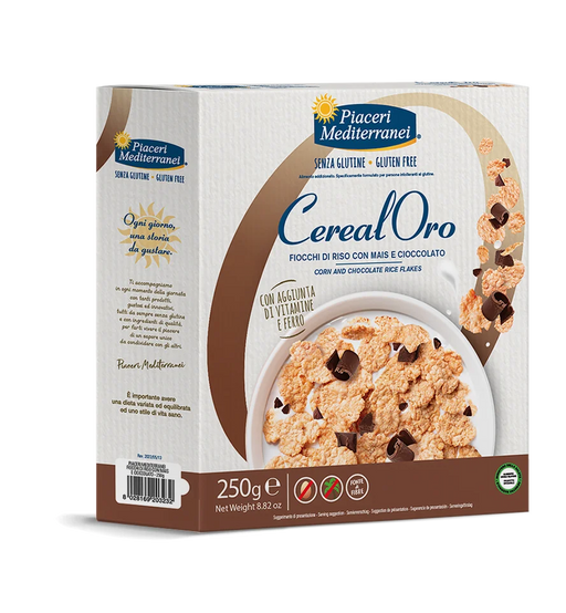 Cornflakes mit Schokolade 250g - Piaceri Mediterannei
Entdecke den unwiderstehlichen Dreiklang aus feinem Reis, knackigem Mais und zartschmelzender Schokolade. CerealOro bringt dir ein Frühstück, das nicht nur köstlich schmeckt, sondern auch rundum gut tut.