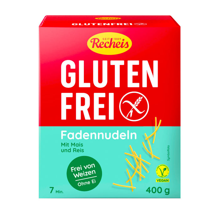 Fadennudeln (Suppennudeln) glutenfrei 400g - Recheis
ihr voller Geschmack und der gute Biss machen diese Nudeln zu einer weizenfreien Abwechslung.
