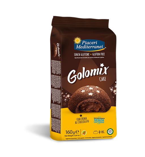 Golomix Cake 160g -Piaceri Mediterranei
Unser weicher Kakaosnack, gefüllt mit zarter Schokoladencreme und verziert mit süßen Zuckersternen, verspricht pures Naschvergnügen. Der glutenfreie Golomix-Kuchen steht für unwiderstehliche Köstlichkeit – eine kleine Sünde, die man sich gönnen sollte!