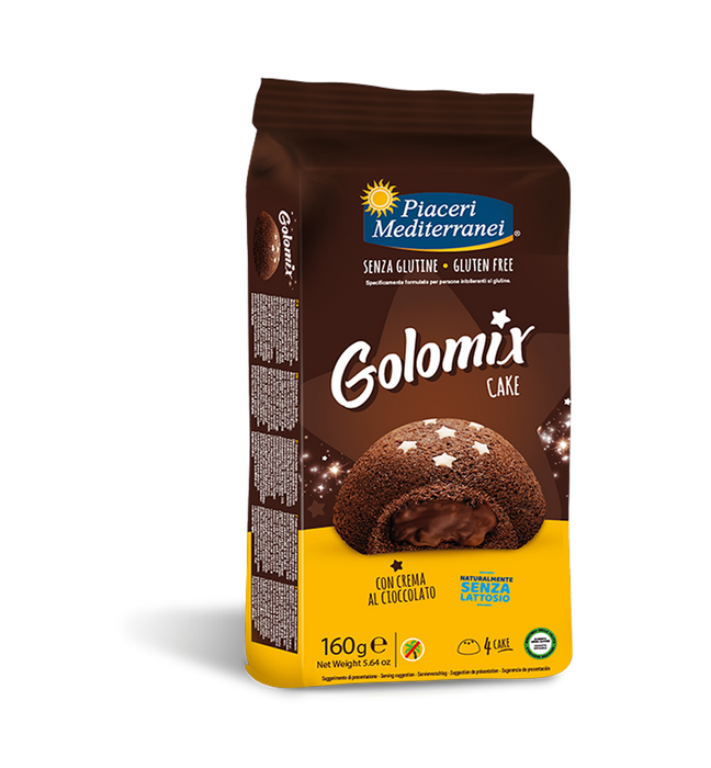 Golomix Cake 160g -Piaceri Mediterranei
Unser weicher Kakaosnack, gefüllt mit zarter Schokoladencreme und verziert mit süßen Zuckersternen, verspricht pures Naschvergnügen. Der glutenfreie Golomix-Kuchen steht für unwiderstehliche Köstlichkeit – eine kleine Sünde, die man sich gönnen sollte!