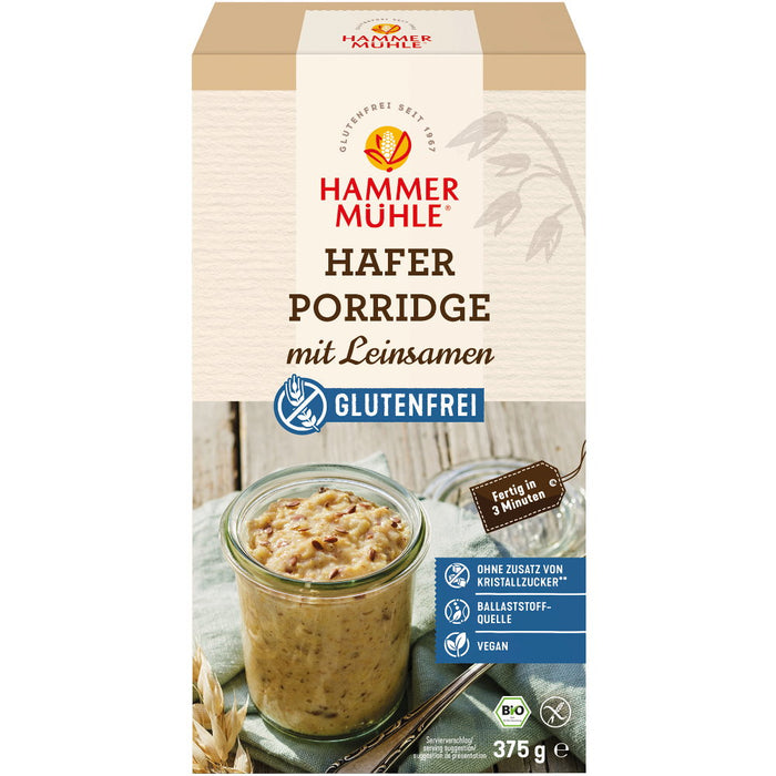 Hafer Porridge mit Leinsamen 375g - Hammermühle bio