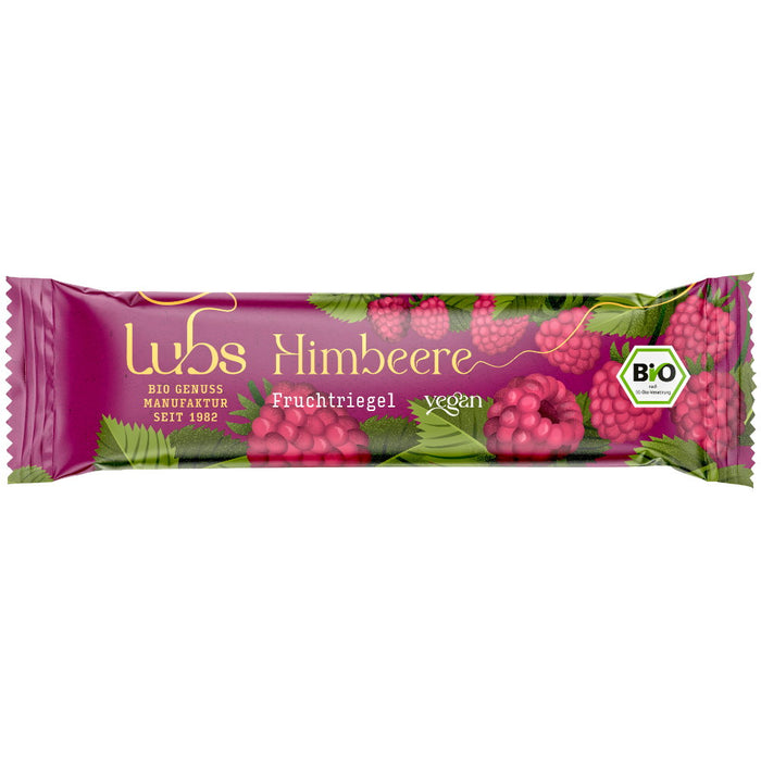 Himbeer Fruchtriegel 30g - Lubs Bio
Fruchtriegel Himbeer Premium von Lubs ist ein leckerer glutenfreier Riegel. Der hohe Anteil an Himbeeren in erlesener Qualität sorgen für einen sehr intensiven Himbeergeschmack.