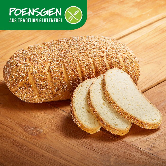 Krustenbrot 750g - Poensgen
Knusprig im Biss, herrlich aromatisch und komplett frei von Gluten und Laktose: Das Krustenbrot ĂŒberzeugt mit seinem krĂ€ftigen Geschmack, einer goldbraunen Kruste und einer feinen Krume â ganz ohne Kompromisse bei Genuss und VertrĂ€glichkeit. Mit Sorgfalt im Natursauerteigverfahren gebacken, bietet es traditionelle HandwerksqualitĂ€t fĂŒr moderne ErnĂ€hrung.
