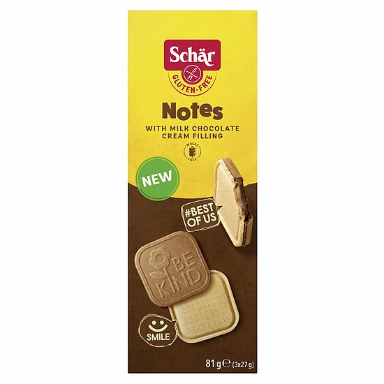 Notes mit Milchschokolade und Cremefüllung 81g - Schär