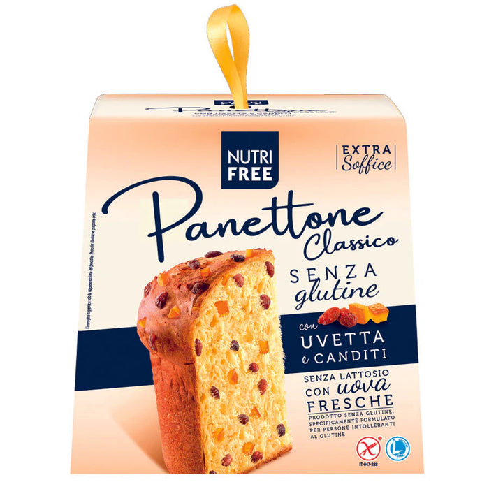 Panettone senza Canditi Classico 600g - Nutri Free
Mit seinem weichen, zarten Teig begeistert er nicht nur durch seine exquisite Textur, sondern auch durch die köstliche Füllung aus saftigen Rosinen und bunten kandierten Früchten.