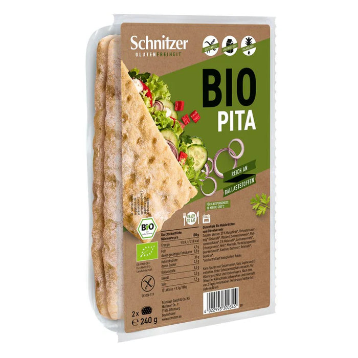 Pita Mais-Brötchen 240g - Schnitzer
Ob mit frischem Salat, aromatischem Grillgemüse, würzigen Falafeln oder zartem Hähnchen – die glutenfreie Bio Pita passt sich deinen kulinarischen Ideen perfekt an.
