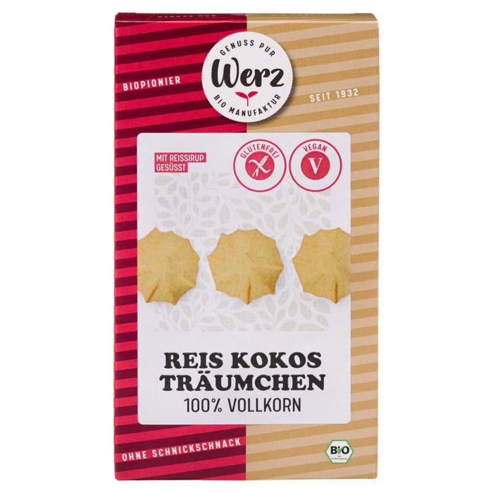 Reis Kokos Träumchen 110g- Werz bio
Feines Gebäck für die Kaffee- oder Teerunde. Auch für zwischendurch immer gern genommen.