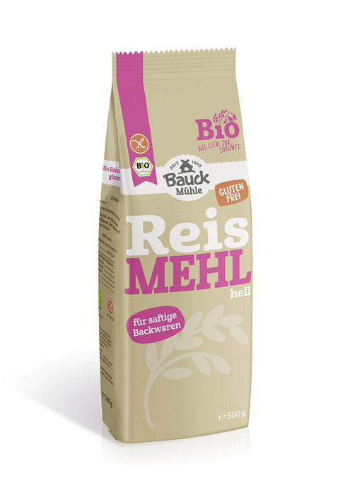 Reismehl hell 500g- Bauckhof Bio
Helles Reismehl ist ein sehr feines glutenfreies Reismehl mit einem von Natur aus neutralen, leicht süßlichen Geschmack. Es ist daher besonders geeignet für feine Kuchen, Kekse und helle Brötchen und verleiht diesen eine angenehme Saftigkeit.