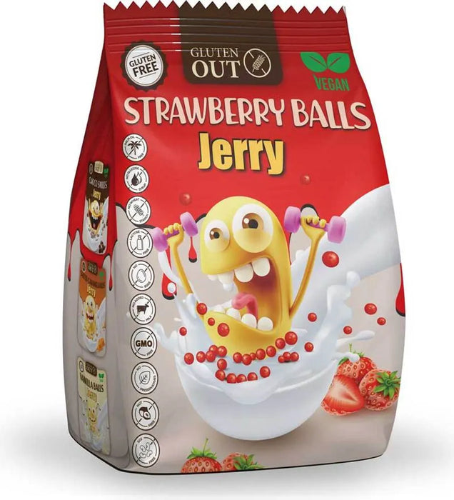 Strawberry Balls 375g - Nerano
Die Gluten Out Jerry Strawberry Balls sind köstliche, glutenfreie Cerealien mit einem intensiven Erdbeergeschmack.