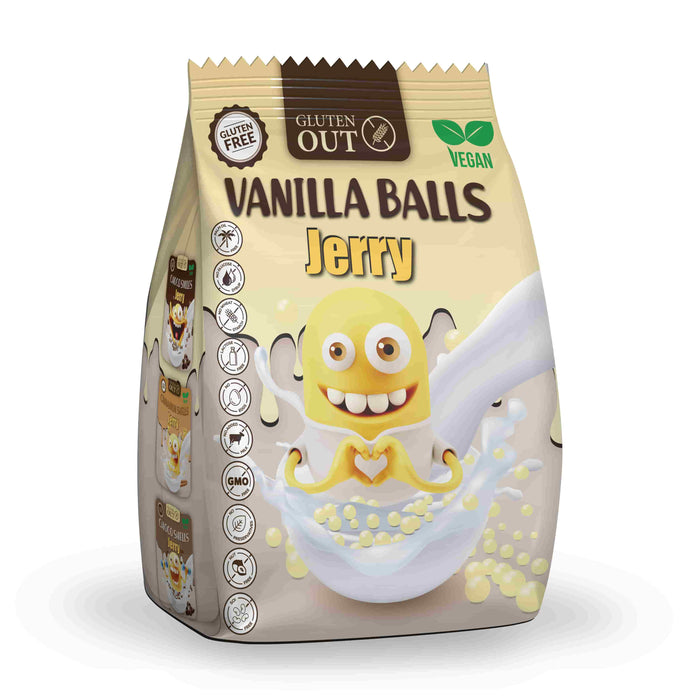 Vanilla Balls Jerry 375g - Nerano
Vanilla Balls Jerry von Nerano sind knusprige, glutenfreie Cerealien mit verführerischem Vanillearoma.
