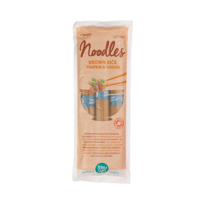 Brown Rice Nudeln Pumpkin & Ginger (Kürbis und Ingwer) 250g - Terrasana
Sehr lecker in Kombination mit Miso(suppe), Seealgen und japanischen Soßen wie Tamari, Mirin und Sesamöl.