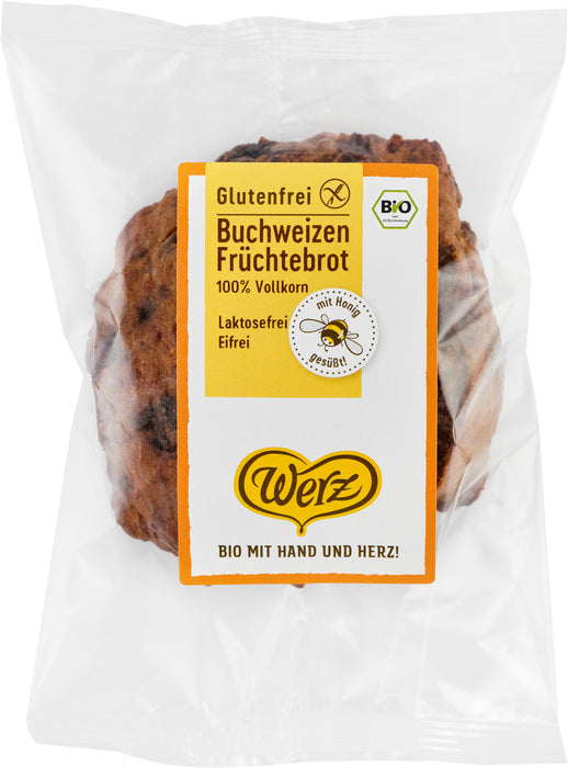 Buchweizen Früchtebrot 250g - Werz Bio
Buchweizen-Vollkorn-Früchtebrot von Werz ist eine glutenfreie Köstlichkeit nicht nur für die Advents- und Weihnachtszeit, sondern auch zu Kaffee, Tee oder Milch schmeckt es hervorragend.