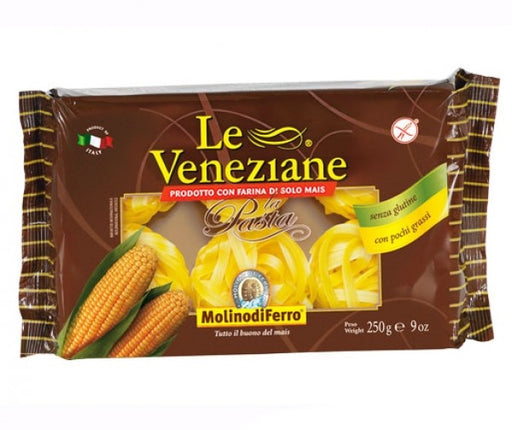 Fettucce 250g - Le Veneziane
Die glutenfreien Nudeln von Molino di Ferro schmecken hervorragend in Verbindung mit den ebenfalls glutenfreien Nudelsoßen von Molino d. Ferro.