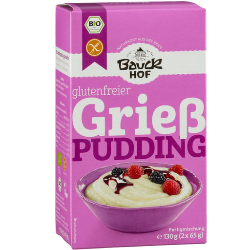 Grießpudding 130g  - Bauckhof Bio
Glutenfreier Grießpudding von Bauckhof. Der Grießpudding ist kinderleicht in 5 Minuten zubereitet. Sie können den glutenfreien Grießpudding auch wahlweise mit Soja-, Hafer-, oder Reismilch herstellen.