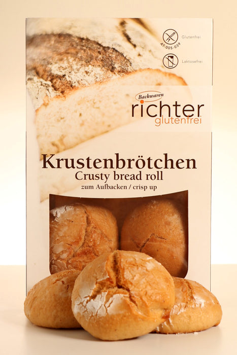 Krustenbrötchen 260g - Richter glutenfrei
Die glutenfreien Krustenbrötchen von Richter glutenfrei sind vier leckere Brötchen zum selbst aufbacken. Die glutenfreien Brötchen kurz im Ofen aufbacken, lecker belegen und fertig ist der Genuß. Ob mit herzhaftem oder süßem Belag, die Krustenbrötchen von Richter glutenfrei schmecken immer und überall und sind dabei frei von Gluten und frei von Laktose. Ein Genuss für die ganze Familie!