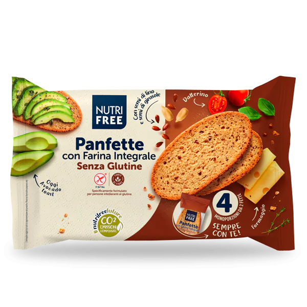 Panfette integrale (Vollkorn) 340g- Nutri Free
Mit Belag auch ideal als Proviant für unterwegs.