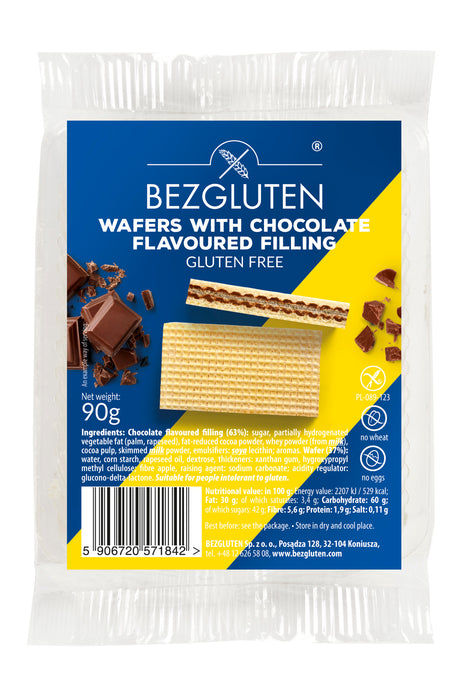 Waffeln mit Schokoladenfüllung 90g- Bezgluten