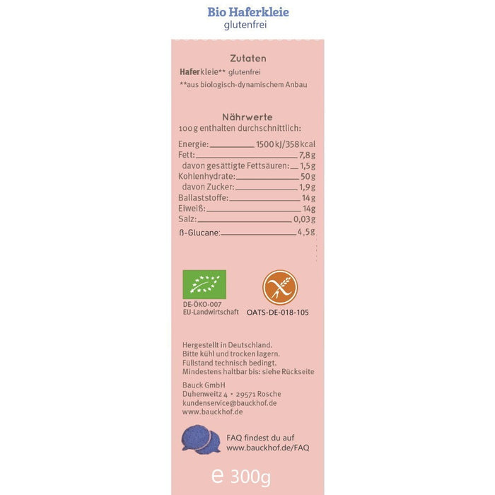 Haferkleie 300g - Bauckhof Bio