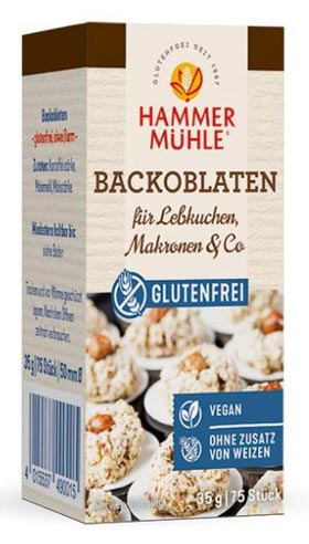 Backoblaten für Lebkuchen & Co (50mm) 35g - Hammermühle

Glutenfreie&nbsp;Backoblaten für Lebkuchen, Makronen &amp; Co.