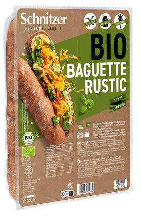 Baguette Rustic Maisbaguette mit Leinsamenmehl 320g- Schnitzer Bio

Unser Bio Baguette Rustic – glutenfrei, herzhaft und vollmundig im Geschmack. Angereichert mit wertvollem Leinsamenmehl, überzeugt es durch seine rustikale Kruste und weiche Krume