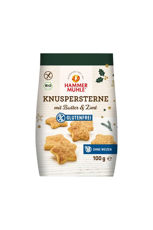 Bio Knuspersterne mit Butter und Zimt 100g - Hammermühle

Zart, knusprig und himmlisch zimtig: Die Bio Knuspersterne von Hammermühle sind ein echter Festtagsklassiker – liebevoll gebacken mit Bio-Butter, feinem Marzipan und einer aromatischen Zimt-Zucker-Bestreuung. Natürlich glutenfrei und ganz ohne Weizen – für unbeschwerten Genuss in der Weihnachtszeit!