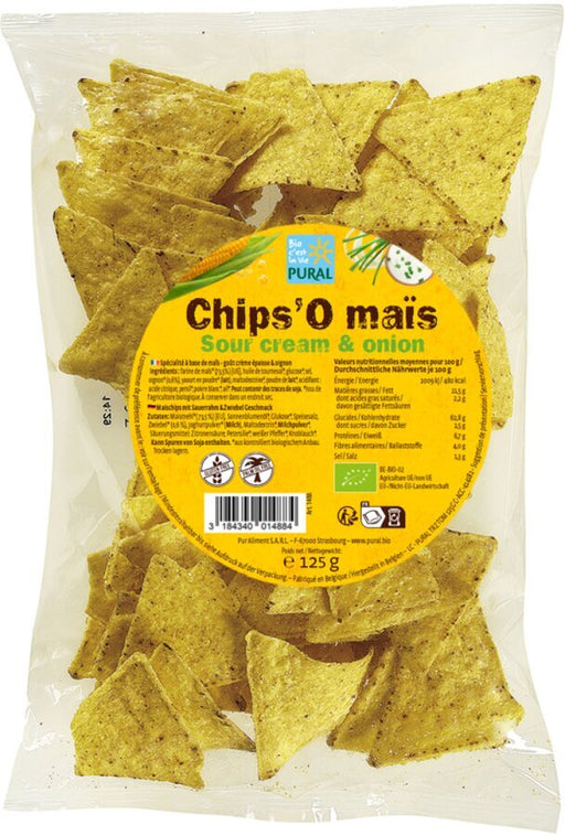 Chips'O mais Sour Cream-Onion ( Nachos ) 125g - Pural Bio

Entdecken Sie die köstlichen Pural Chips Sour Cream &amp; Onion in Bio-Qualität. Diese glutenfreien Maischips bieten einen herzhaften und cremigen Geschmack, kombiniert mit einer Zwiebelnote, die Ihren Gaumen verwöhnt.