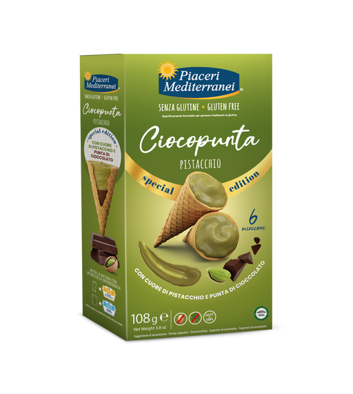 Ciocopunta Pistacchio 108g -Piaceri

Die zarte Pistazienfüllung trifft auf den intensiven Geschmack feinster Schokolade – ein unwiderstehliches Duo für echte Genießer.