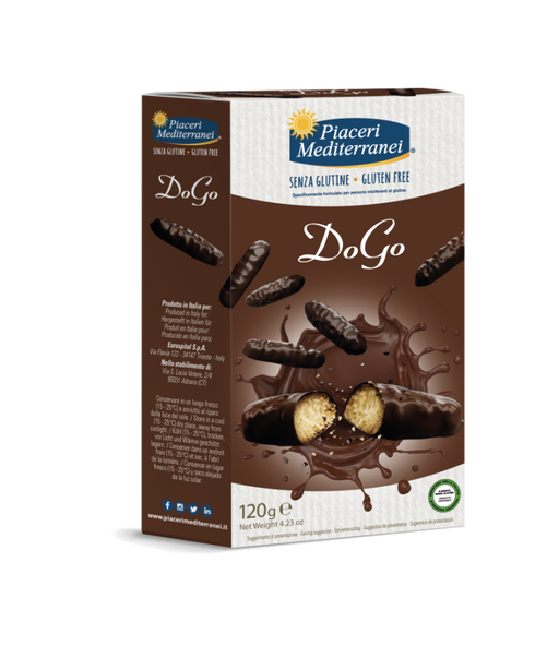Dogo - Butterkekse mit Schoko Hülle 120g - Piaceri

Der unwiderstehliche Geschmack von Kakao umhüllt duftende Butterkekse – ein Genuss, den man nicht in Worte fassen kann. Man muss ihn einfach probieren!