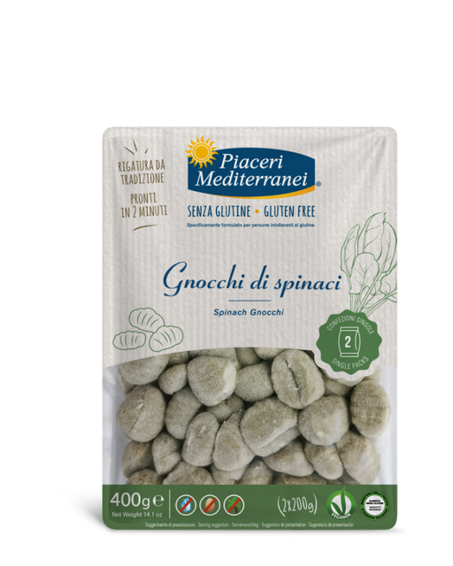 Gnocchi Spinat 400g- Piaceri

Unsere glutenfreien Spinat-Gnocchi bringen Abwechslung auf den Teller – bunt, köstlich und einfach unwiderstehlich.