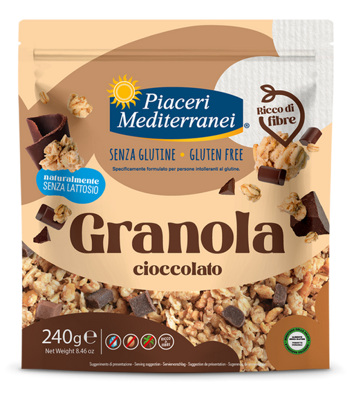 Granola Cioccolato 240g-Piaceri

Erleben Sie die köstliche Mischung aus glutenfreien Haferflocken und zarten Schokoladentröpfchen, die sich perfekt mit der knusprigen Textur der Granola verbinden