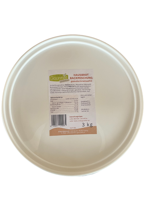 Hausbrot Backmischung - gluten/laktosefrei 3 kg - Vital Gourmet

Saftig , locker und doch eine wunderbare Kruste