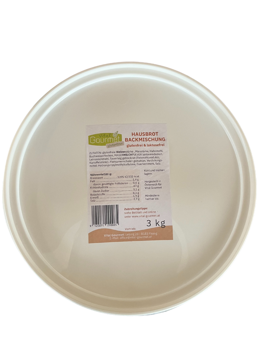Hausbrot Backmischung - gluten/laktosefrei 3 kg - Vital Gourmet

Saftig , locker und doch eine wunderbare Kruste
