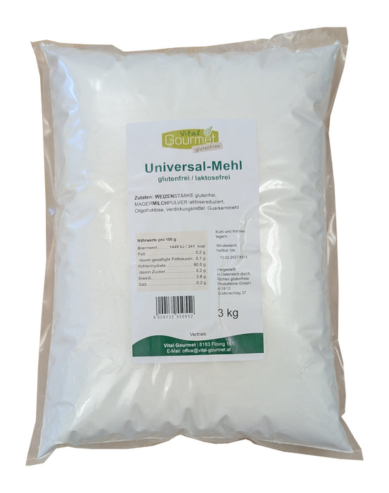Mehl hell Universal gluten /laktosefrei 3kg - Vital Gourmet