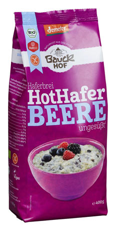 Hot Hafer Haferbrei mit Beeren 400g- Bauckhof bio

Hot Hafer Haferbrei mit Beeren von Bauckhof. Glutenfreier Haferbrei zur Zubereitung eines warmen Haferbreis mit 16% Beeren.