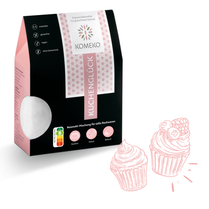 Kuchenglück Reismehl für Kuchen , Kekse 500g - Komeko
