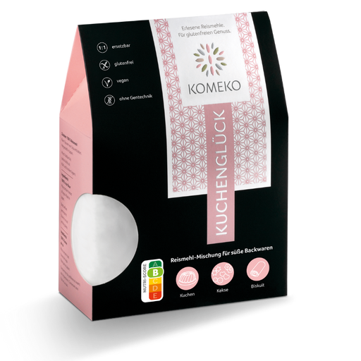 Kuchenglück Reismehl für Kuchen , Kekse 500g - Komeko

Reismehl-Mischung für süße glutenfreie Backwaren wie Kuchen, Kekse &amp; Biskuit.