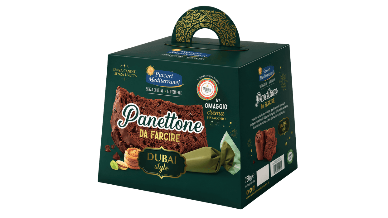 Panettone Dubai Style 750g - Piaceri

Der Panettone Dubai Style von Piaceri Mediterranei verbindet italienische Weihnachtstradition mit einer modernen, orientalisch inspirierten Genussidee.