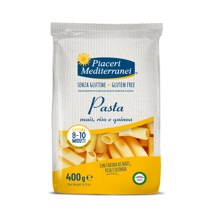 Pasta Mais Riso Quinoa Rigatoni 400g - Piaceri

Dank ihrer typischen Röhrenform nehmen Rigatoni Saucen besonders gut auf und eignen sich sowohl für einfache Alltagsgerichte als auch für aufwendigere italienische Rezepte