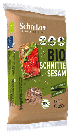 Sesamschnitten Sesambrot 250g - Schnitzer Bio

Unsere Sesam Schnitte sind der perfekte Begleiter für jede Pause – ob im Büro, in der Schule oder unterwegs in der Natur. 