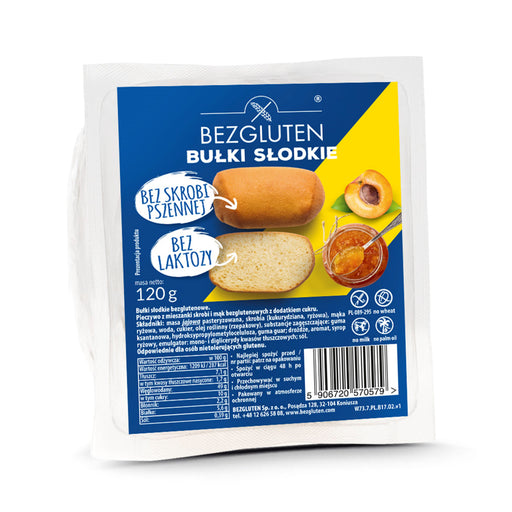 Sweet Rolls 120g - Bezgluten

Die glutenfreien süßen Brötchen von BEZGLUTEN überzeugen mit einer weichen, angenehm saftigen Krume und einem milden, fein-süßlichen Geschmack. 