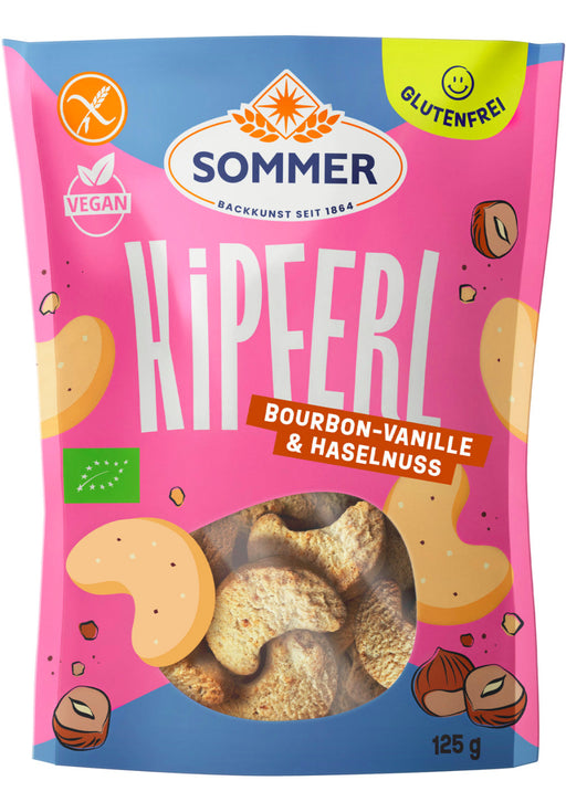 Vanille Kipferl mit Haselnusse glutenfrei 125g - Sommer

Hergestellt aus ausgewählten Bio-Zutaten und ganz ohne Gluten oder Ei überzeugen die Kipferl mit ihrem feinen Vanillearoma und einer angenehm nussigen Note.
