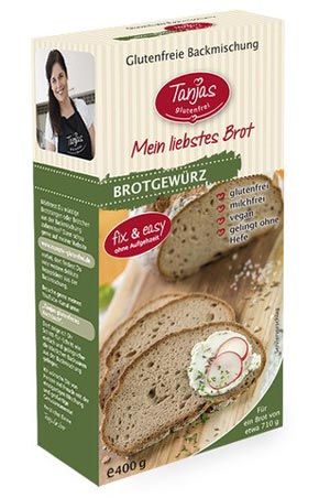 Backmischung Brotgewürz 400g - Tanjas glutenfrei

Sie möchten schnell und einfach mischbrot-ähnliches Brot mit einem feinen Aroma nach typischen Brotgewürzen backen? Dann wird Sie diese Mischung überzeugen!