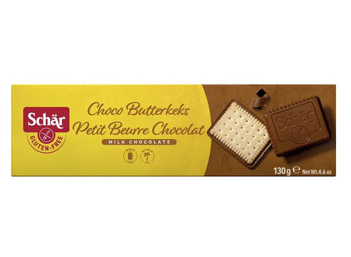 Choco Butterkeks 130g - Schär

 Der knackige Keks aus besten Zutaten vereint mit feiner Vollmilchschokolade von der Elfenbeinküste ist ideal zum Tee oder zum Kaffee oder auch als Reiseproviant für unterwegs. 