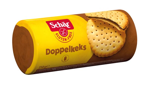 Doppelkeks 250g - Schär

Sorrisi von Dr. Schär sind glutenfreie Doppelkekse mit Kakaocreme-Füllung. Ein unwiderstehlich kleiner Snack oder für zwischendurch.