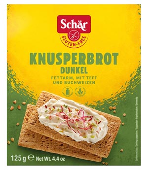 Knusperbrot dunkel 125g - Schär

Ballaststoffreiches, dunkles Knusperbrot mit Teff und Buchweizenvon Schär.