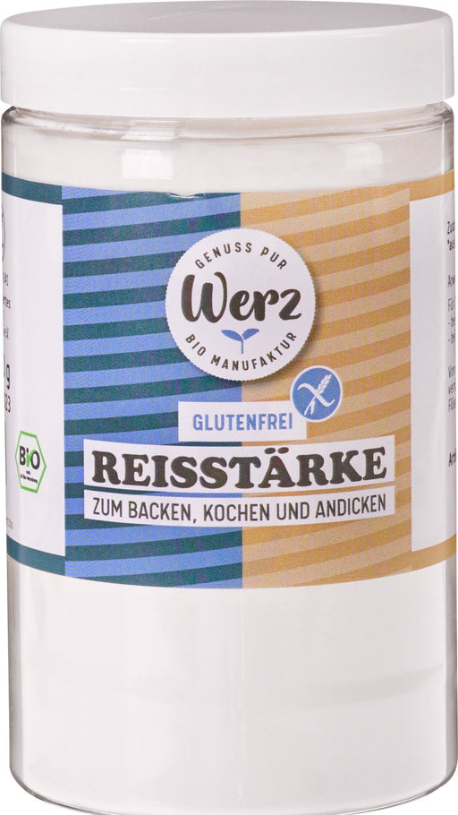 Reisstärke 200g - Werz bio

Beim Backen von glutenfreiem Brot und Kuchen kann Reis-, Mais-, Hirse- oder Buchweizen-Mehl zur Hälfte durch Reisstärke ersetzt werden.